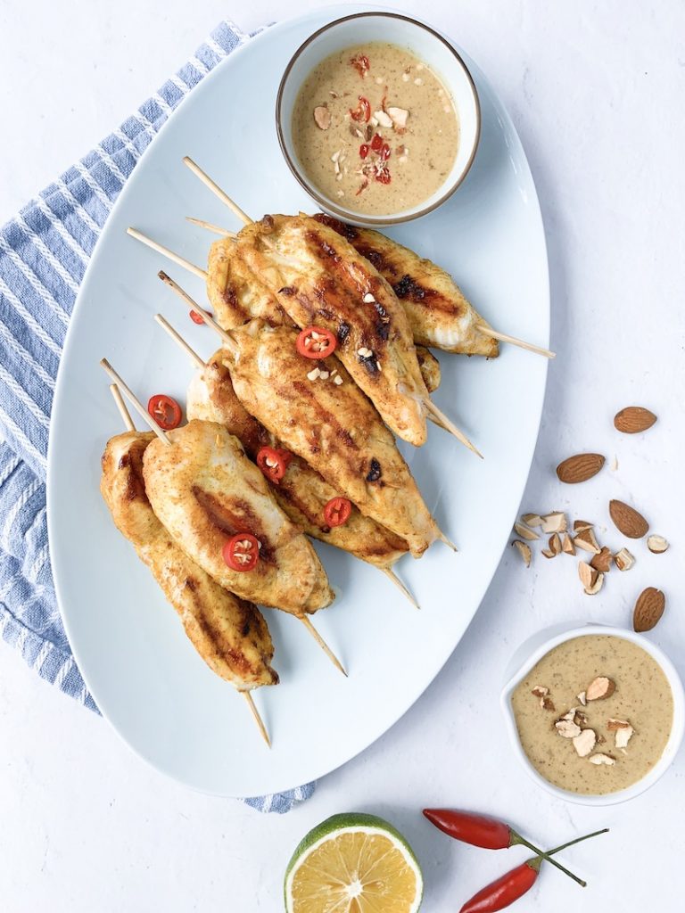 Gluten Free Chicken Satay Skewers