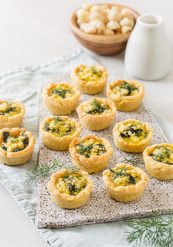 Spinach & Macadamia Feta Tartlets Recipe - Dairy Free