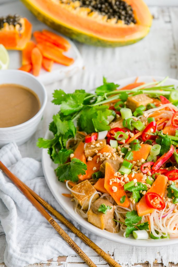 Satay Papaya Noodles Gluten Free Recipe