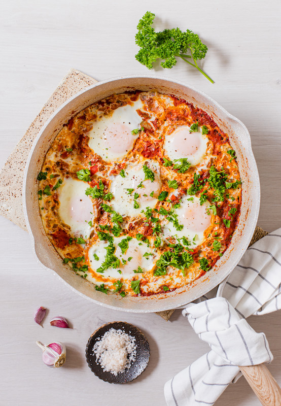 Easy baked tomato eggs