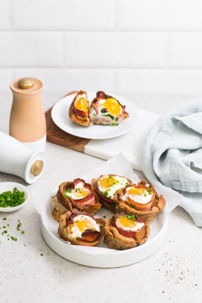 Gluten Free Bacon Egg and Toast Cups