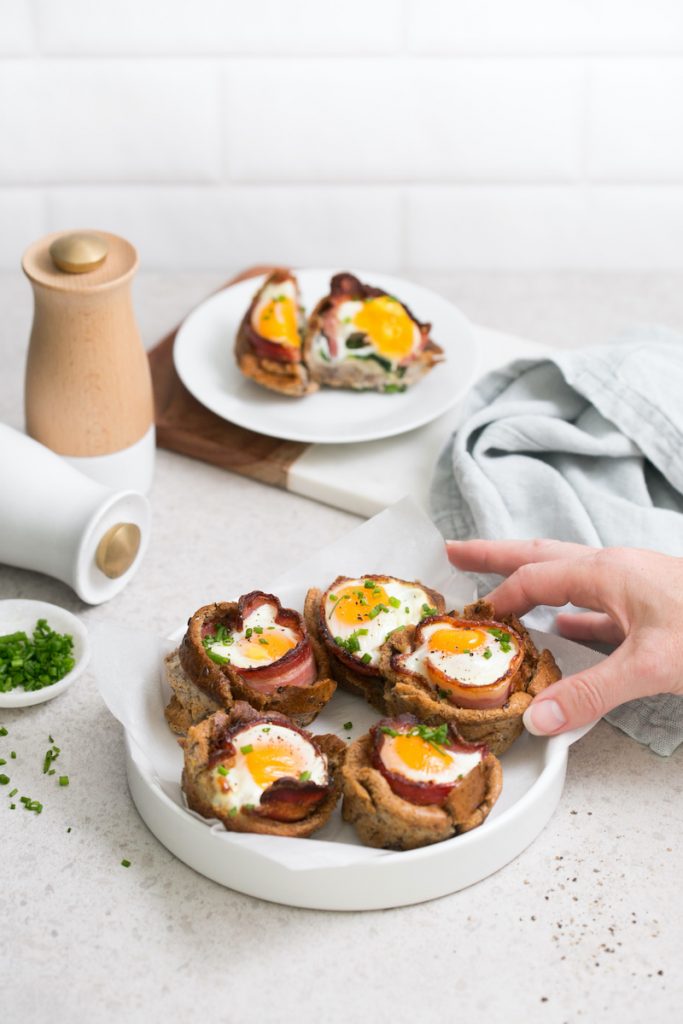 Gluten Free Egg, Bacon and Toast Cups