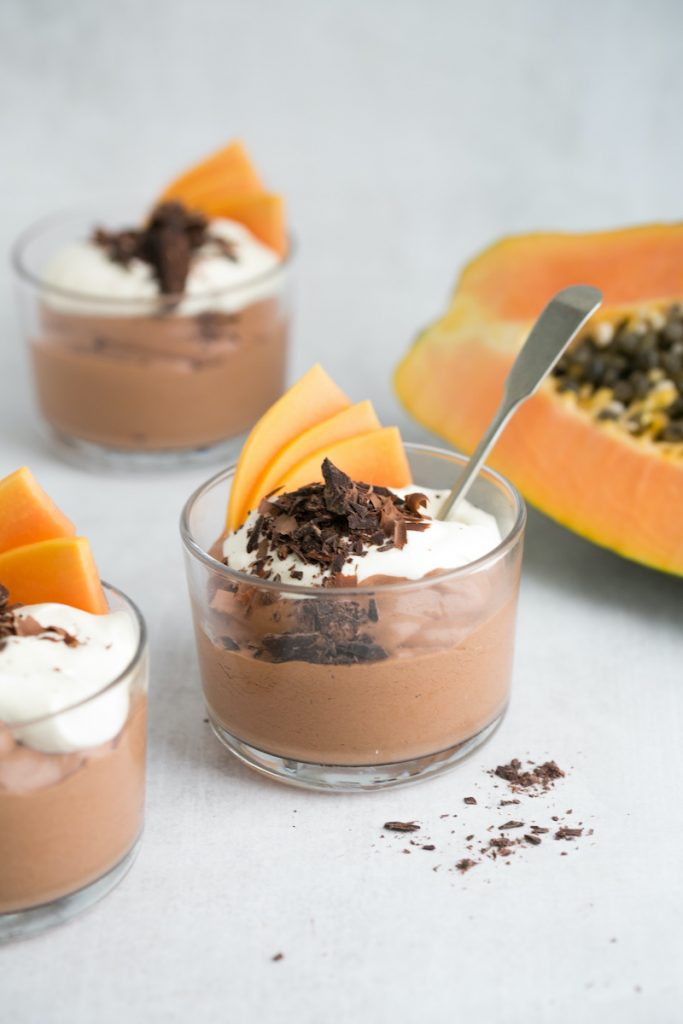 Gut Friendly Chocolate Mousse with Red Papaya