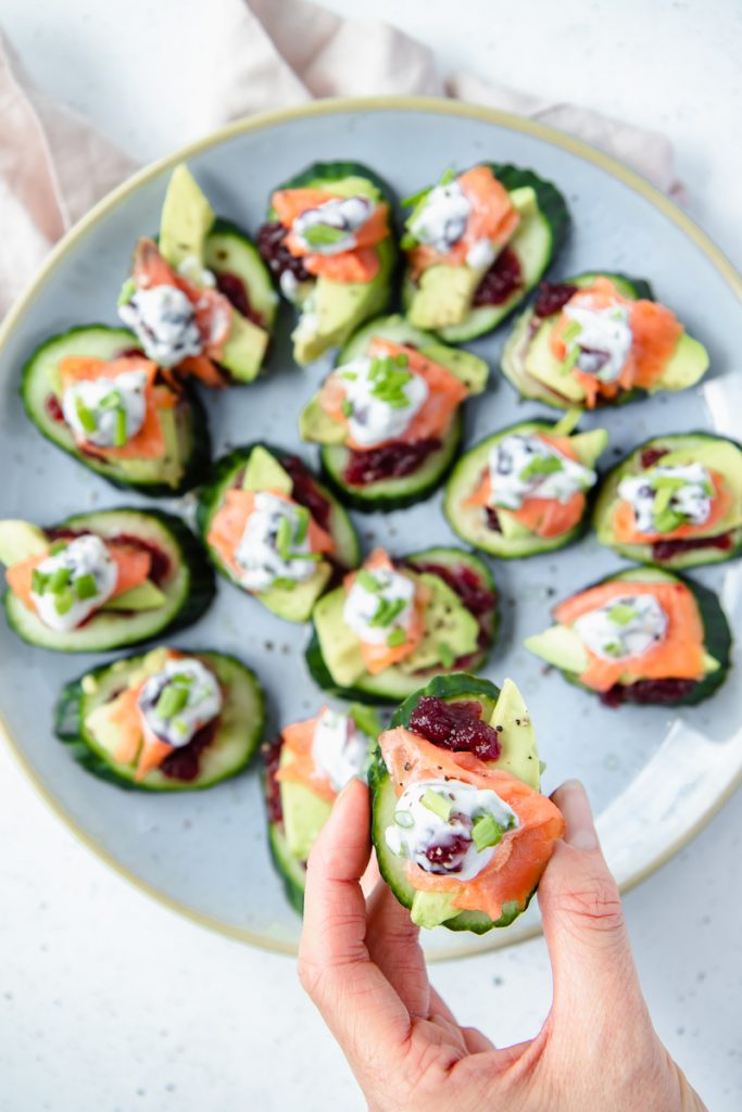 Smoked Salmon & Cranberry Canapes