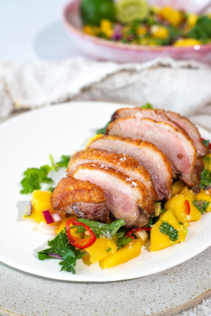 BBQ Duck with Mango Summer Salsa