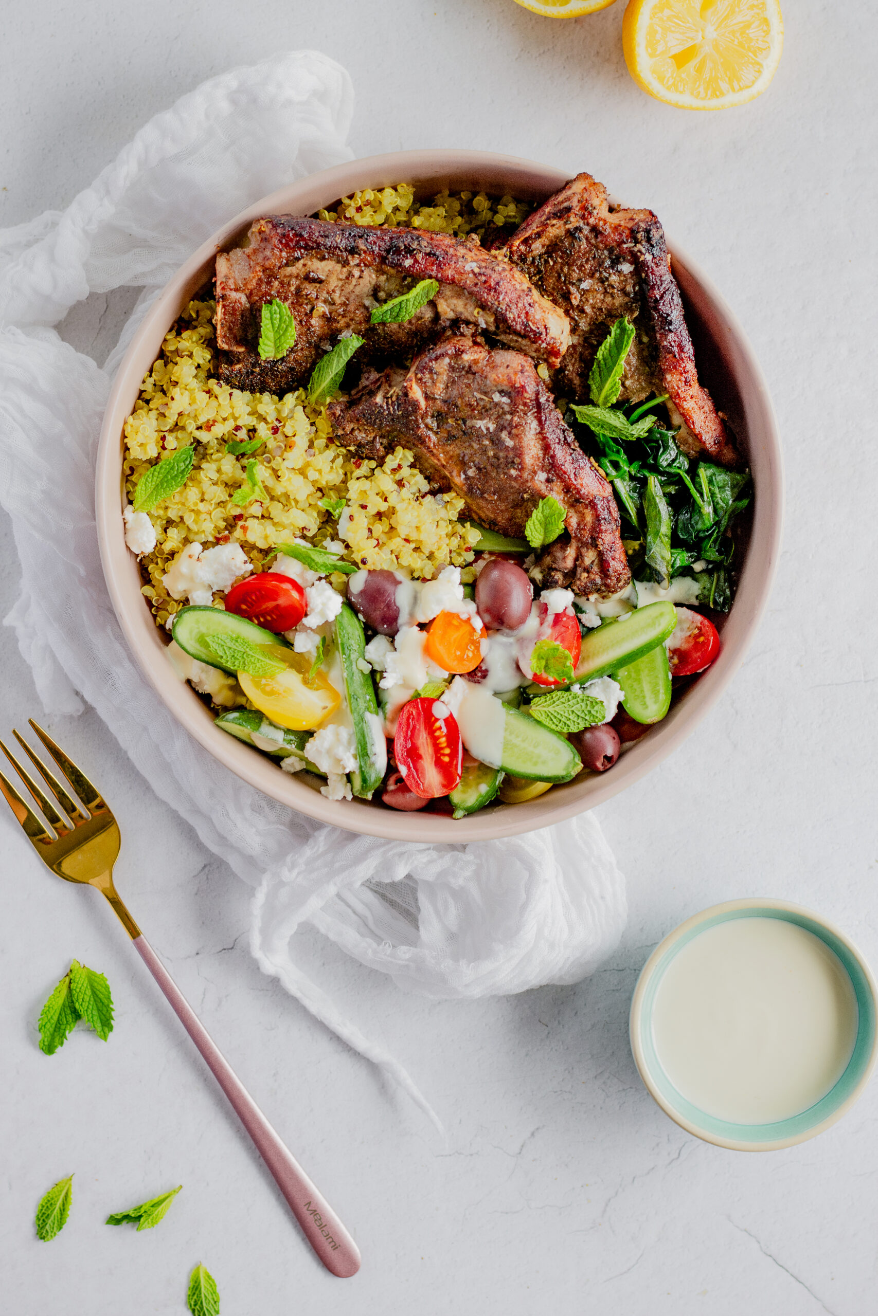 Mediterranean Lamb Nourish Bowl Recipe